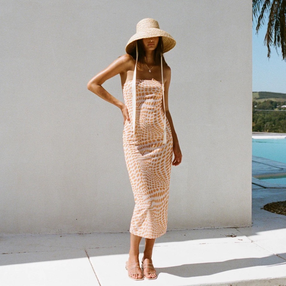 Sabo Skirt Tan and White Dress